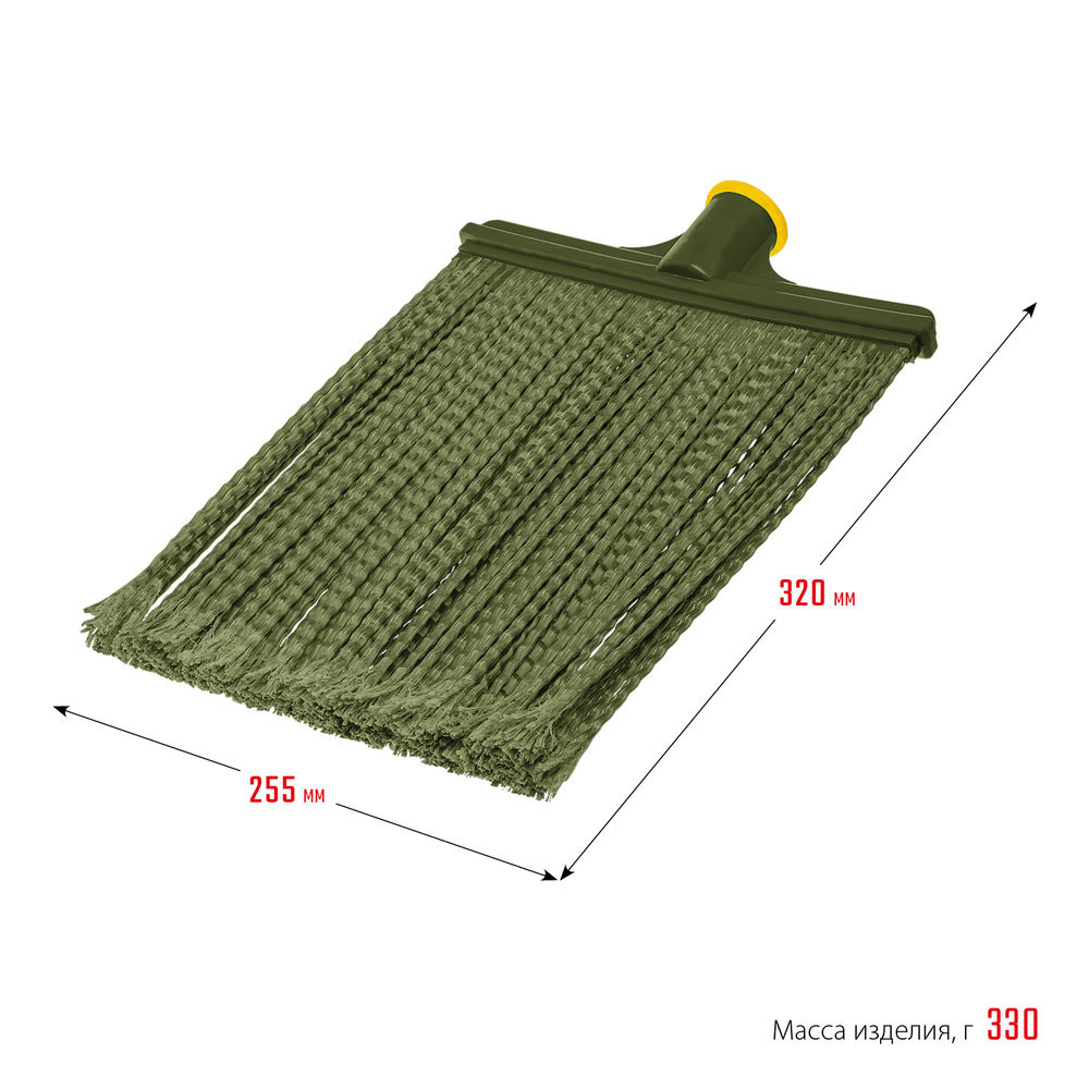 Пластиковая метла плоская распушенная гибкая 380 х 270 мм полипропилен коническое резьбовое соединение СИБИН 39224_z01