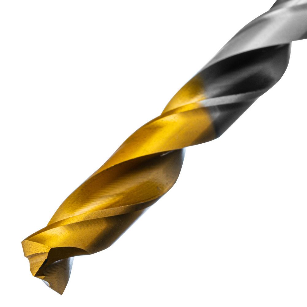 Сверло спиральное по металлу 8,5 x 117мм, Р6М5, Golden Tip, многогранная заточка Denzel (718283)