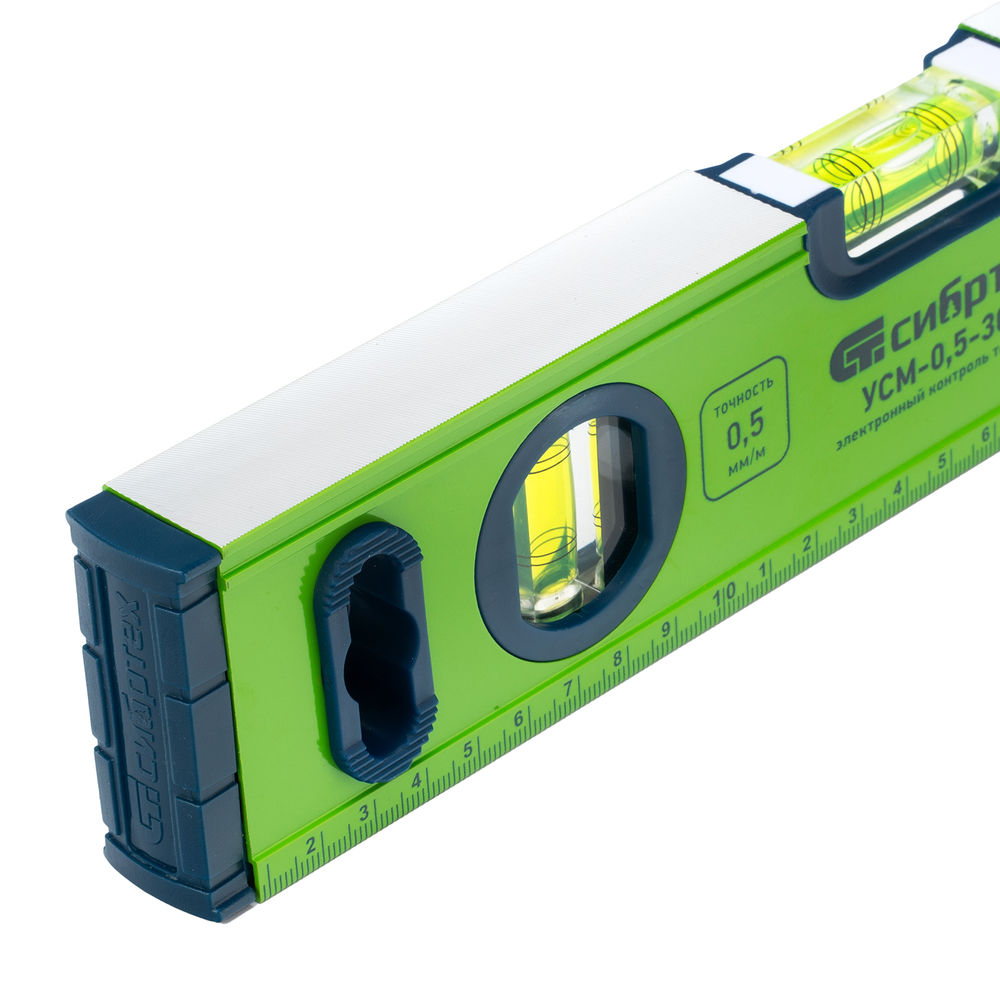 Уровень алюминиевый УСМ-0,5-300, фрезерованный, 3 глазка, магнитный, 300 мм Сибртех (34111)