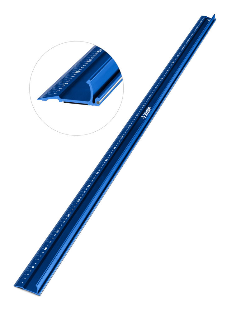Линейка алюминиевая усиленная со стальной направляющей 1,25 м Профессионал ЗУБР 34382-125