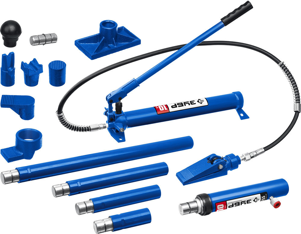 Набор гидравлический для правки кузова 10 т, в пластиковом кейсе ЗУБР Профессионал 43035-10_z01