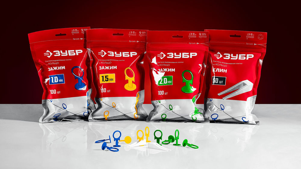 Система выравнивания плитки СВП КОЛЬЦО зажим 2.0 мм, 100 шт ЗУБР 33862-100