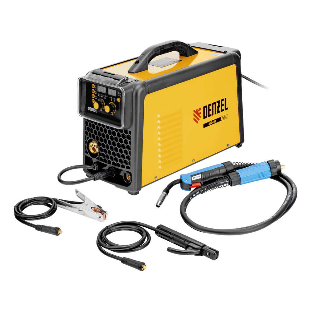 Аппарат инвертор. полуавтомат. сварки MIG-160, 160 А, ПВ 60%, катушка 5 кг// Denzel (94309)