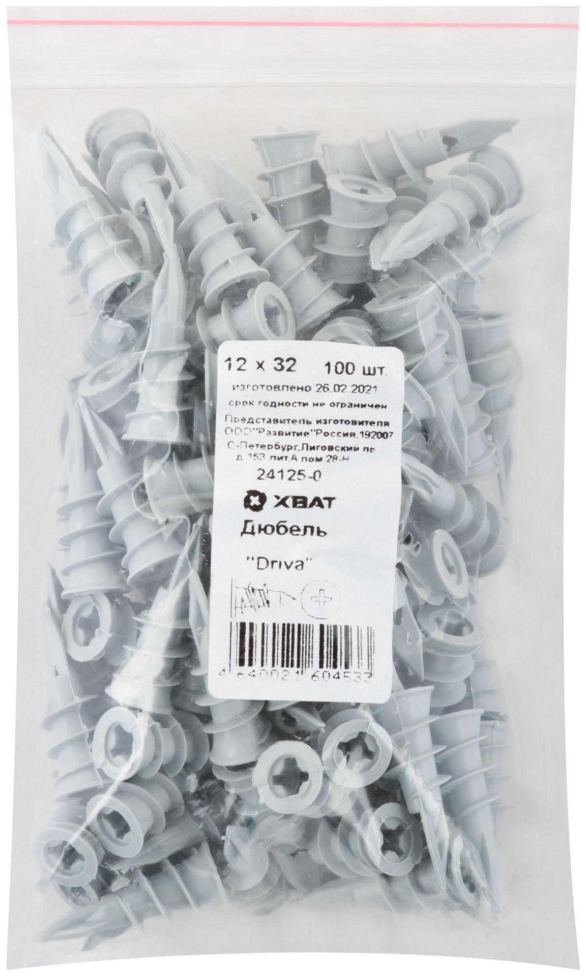 Дюбель Driva 12 х 32 100 шт. (Фасовка) (24125-0)