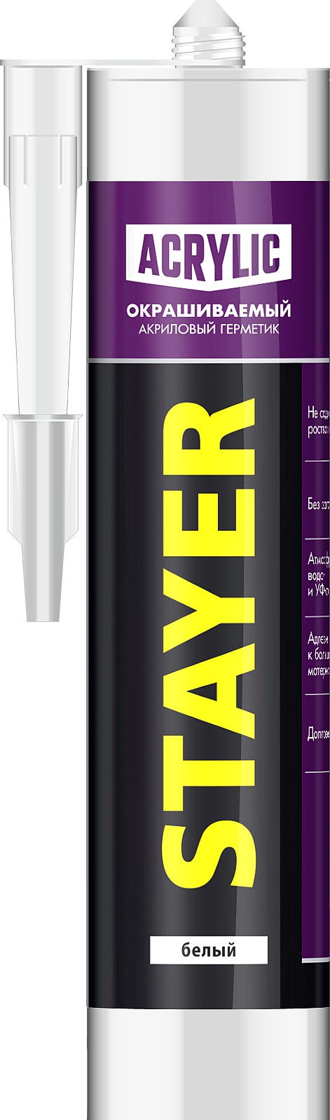 Герметик акриловый 260 мл, белый, универсальный STAYER 41211-0_z01
