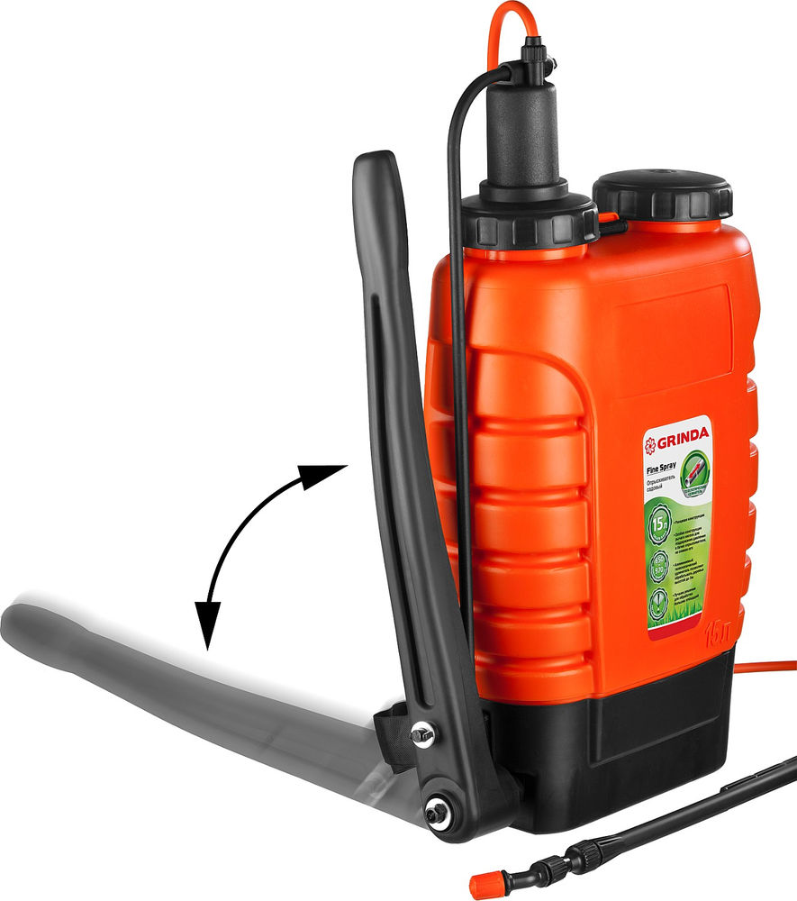 Ранцевый опрыскиватель KS-15, 15 л, с телескопическим удлинителем GRINDA 425216