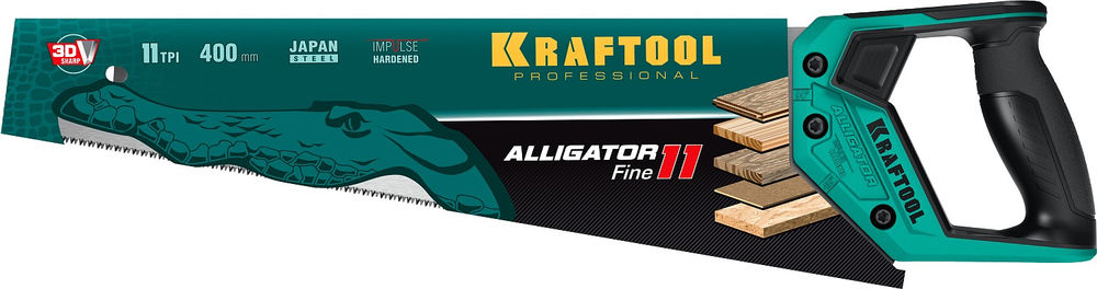 Ножовка для точного реза Alligator Fine 11, 400 мм KRAFTOOL 15203-40