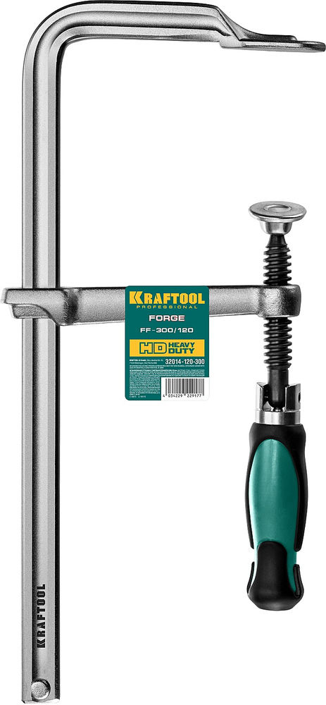Цельнокованая струбцина F Forge FF-300/120, 120 х 300 мм KRAFTOOL 32014-120-300