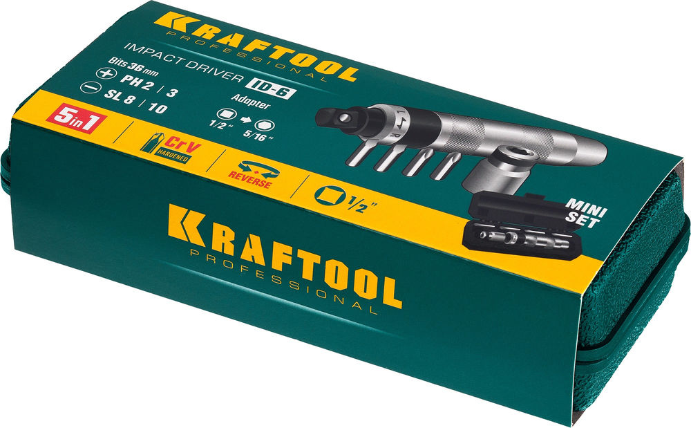 Отвертка ударно-поворотная 6 предм. ID-6 KRAFTOOL 25555