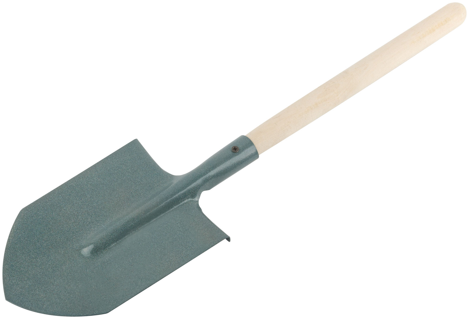 Лопатка туристическая с деревянным черенком 145х210х580 мм (77232)