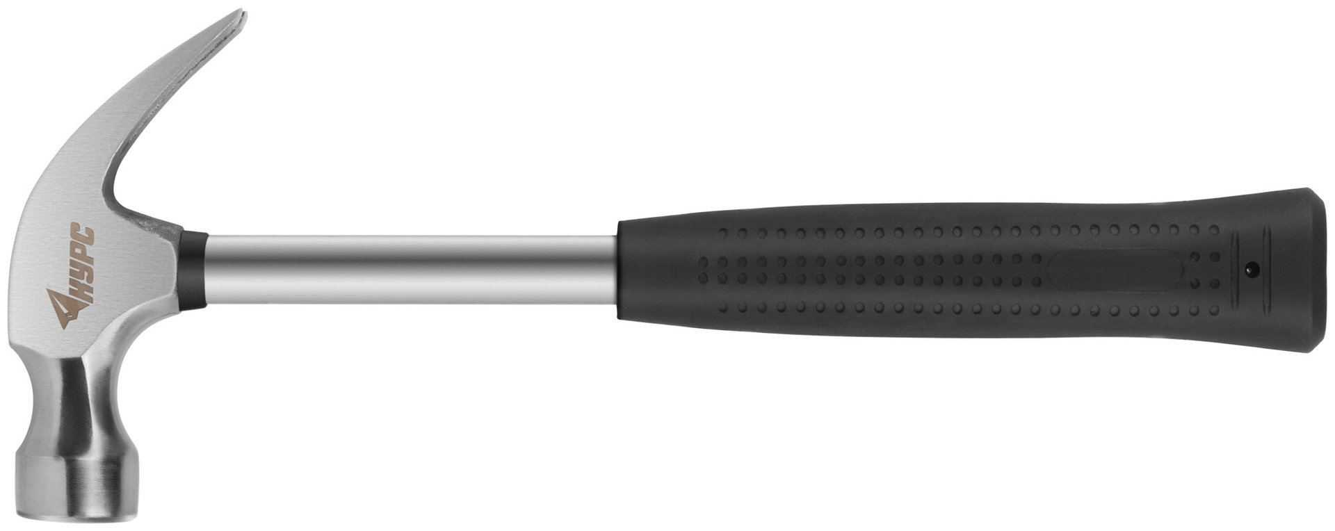 Молоток-гвоздодер, металлическая ручка, резиновая рукоятка 29 мм, 450 гр. (44613)