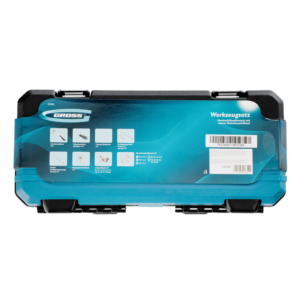 Набор инструментов, 1/4, CrV, 120 зубьев, 42 предмета Gross