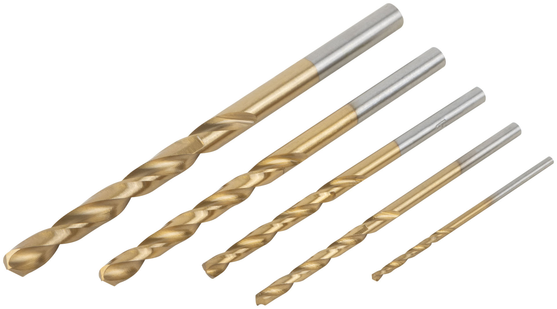 Набор сверл HSS по металлу, титановое покрытие, 5 шт. (1,5-2,5-3-4-5 мм) (34211)