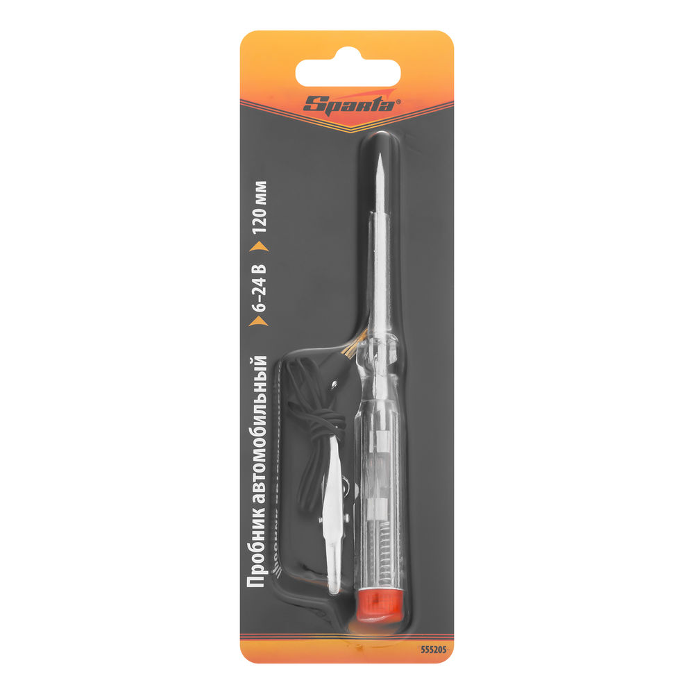 Пробник автомобильный 6-24 В, 120 мм, пластмассовый корпус Sparta (555205)