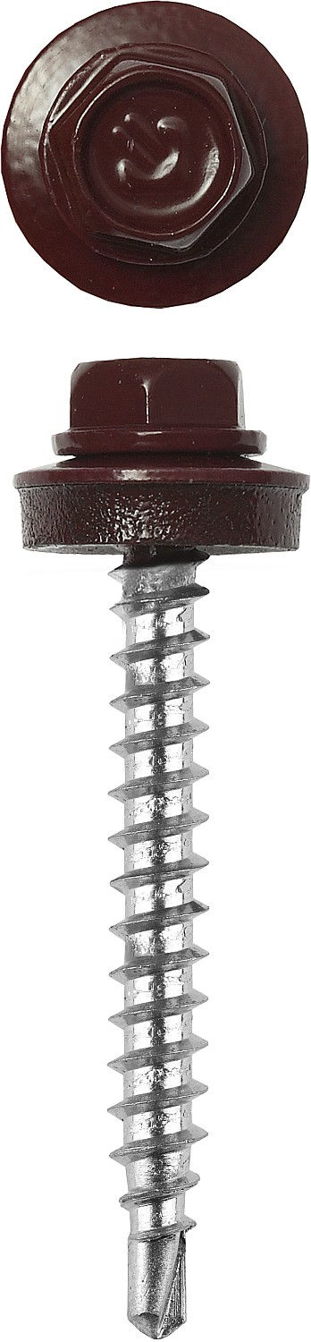 Саморез кровельный 60 х 4.8 мм, темно-красный, 200 шт СКД 3005 ЗУБР 4-300315-48-060-3005