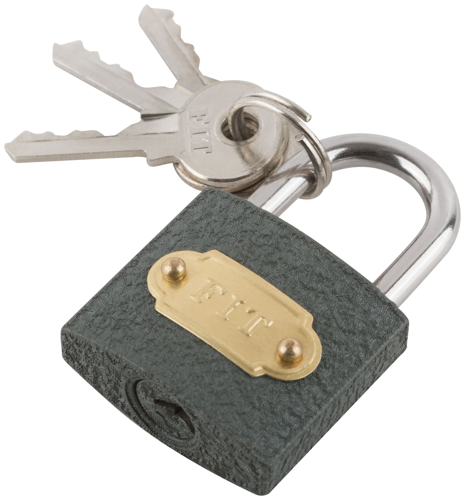 Замок навесной железный 32х28 мм, стальная дужка 5 мм (67132)