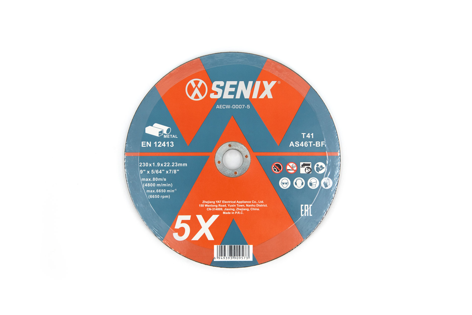 Диск отрезной по металлу, упак 5 шт., 2301.922.23 mm SENIX AECW-0007-5