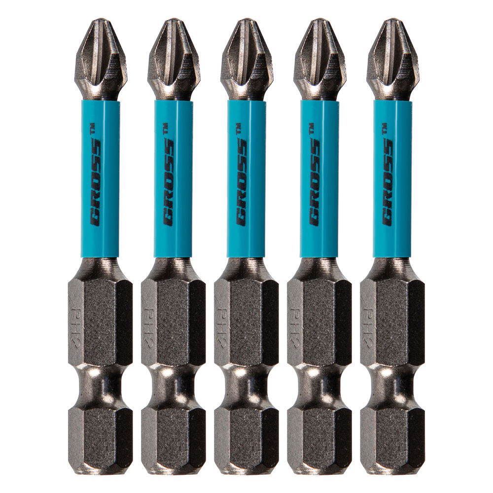 Бита торсионная PH2 x 50 мм, для ударных шуруповертов, 5 шт. Gross (11490)