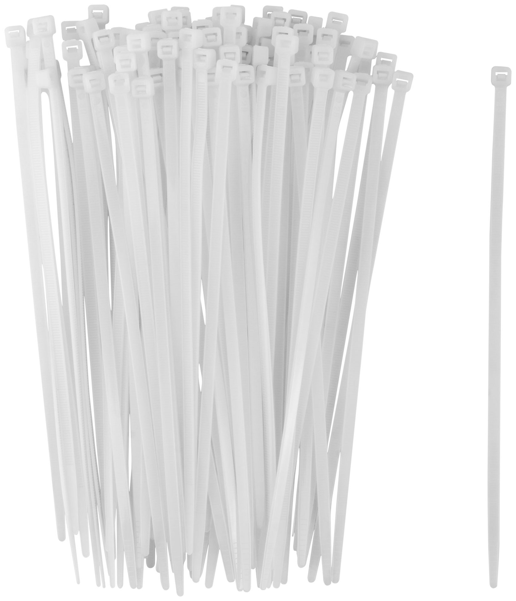 Хомуты нейлоновые для проводов, белые 100 шт., 4,8х200 мм (60374)