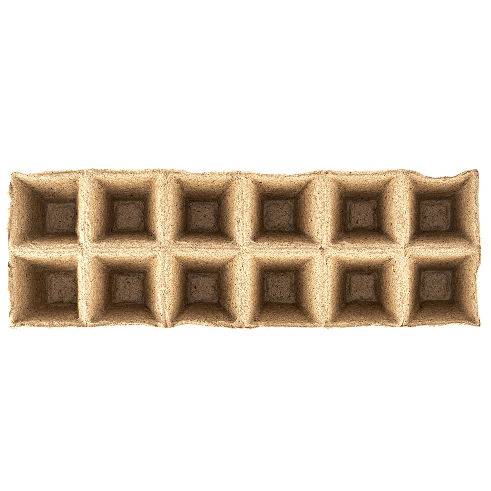 Кассета для рассады, 310 х 100 х 50 мм, 12 ячеек, торфяная, 3 шт, (64368)