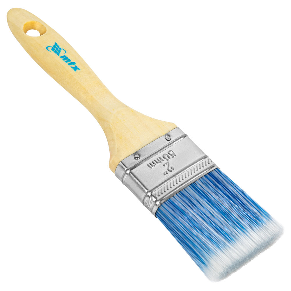 Кисть плоская Евро 2, искусственная щетина, деревянная ручка MTX (83071)