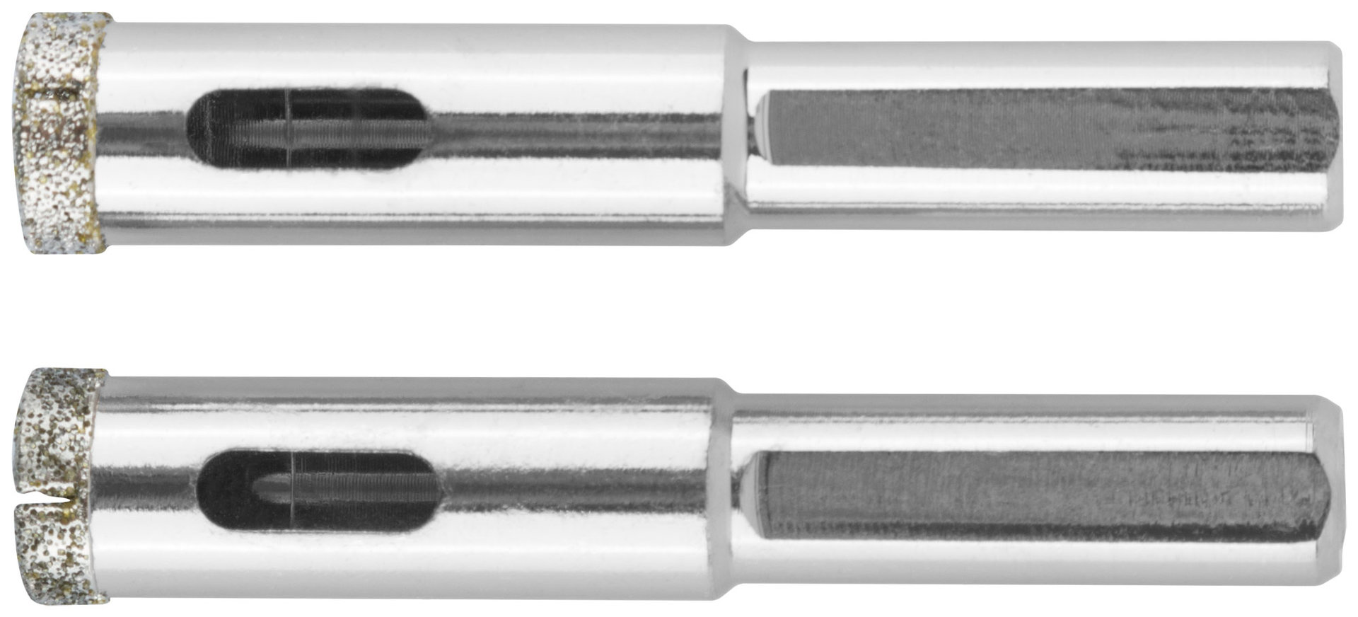 Коронки кольцевые по керамограниту, камню и кафелю алмазные, набор 2 шт., 12х65 мм (16204)