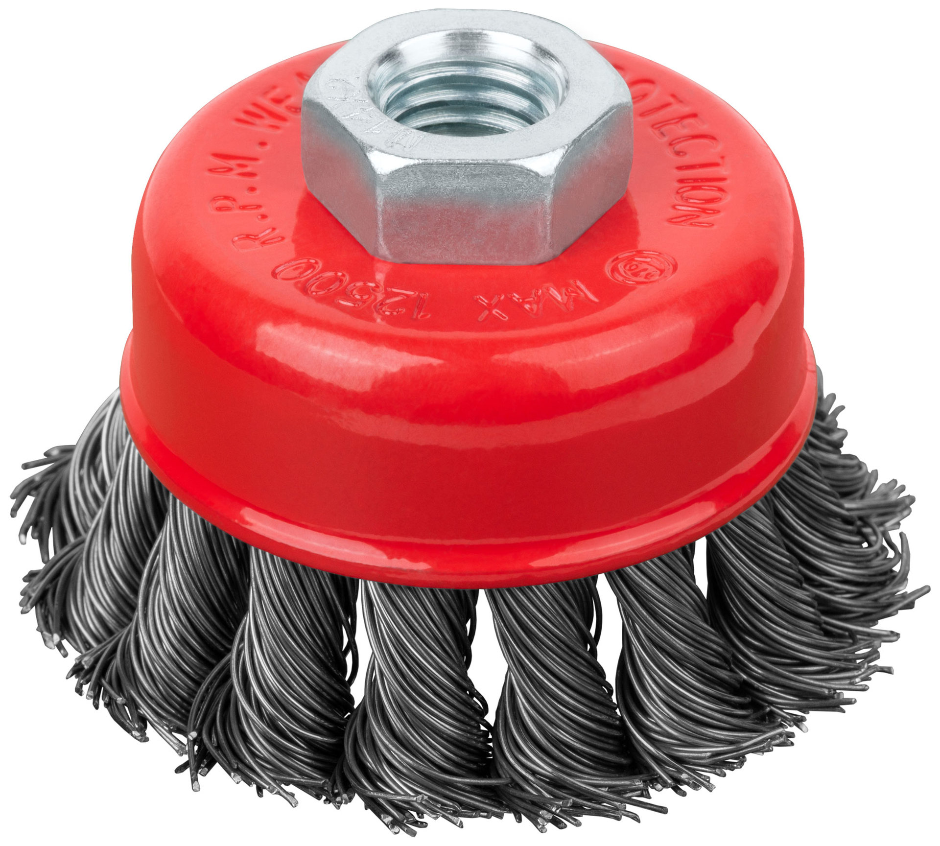 Корщетка-чашка, гайка М14, стальная витая проволока 65 мм (39466)