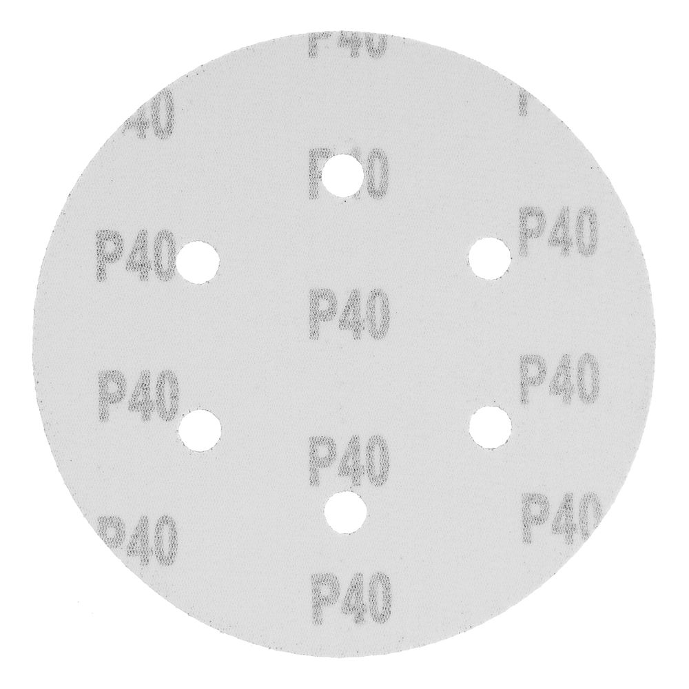 Круг абразивный на ворсовой подложке под липучку, перфорированный, P 40, 150 мм, 5 шт Matrix (73836)