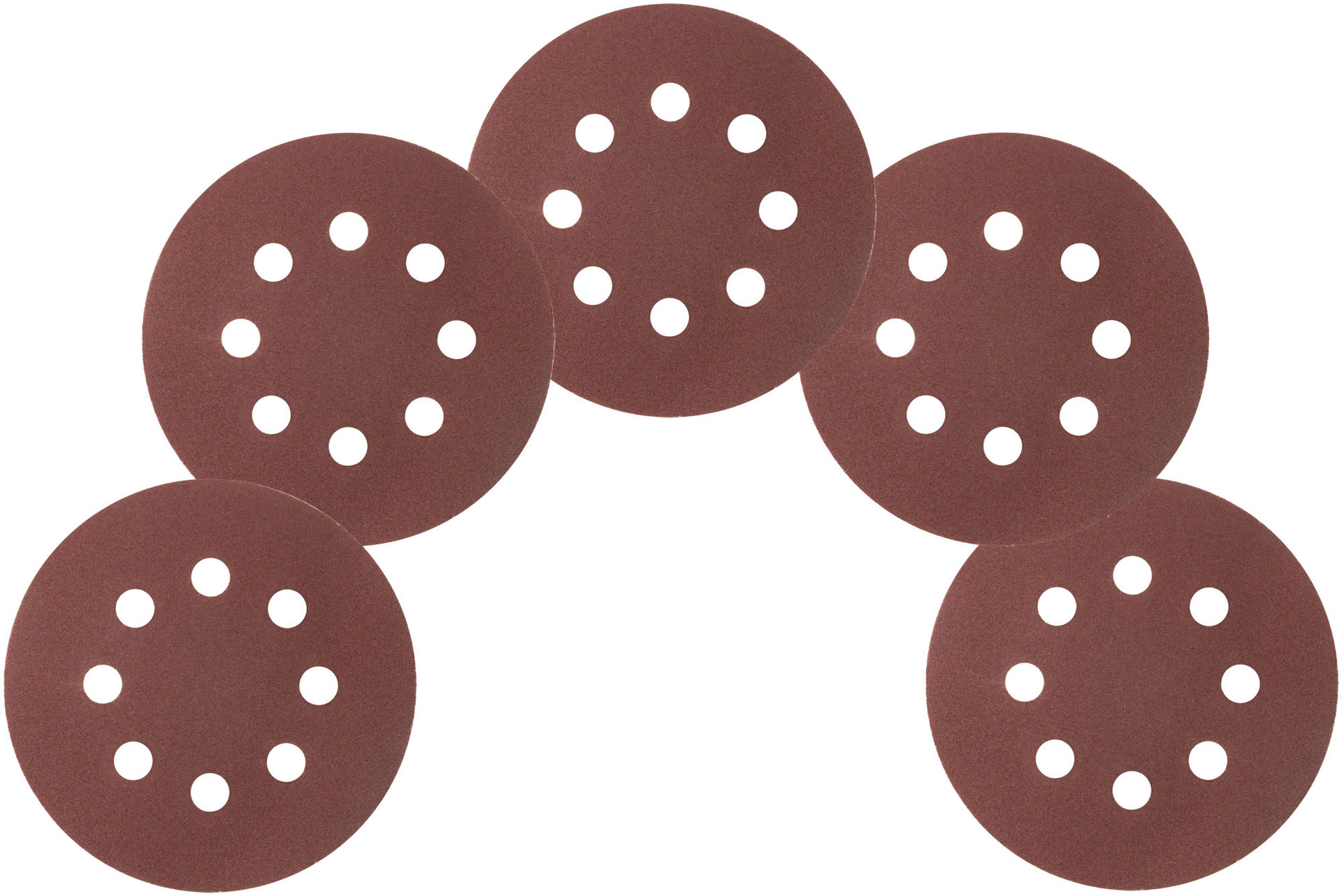 Круги шлифовальные с отверстиями (липучка), алюминий-оксидные, 125 мм, 5 шт. Р 120 (39836М)