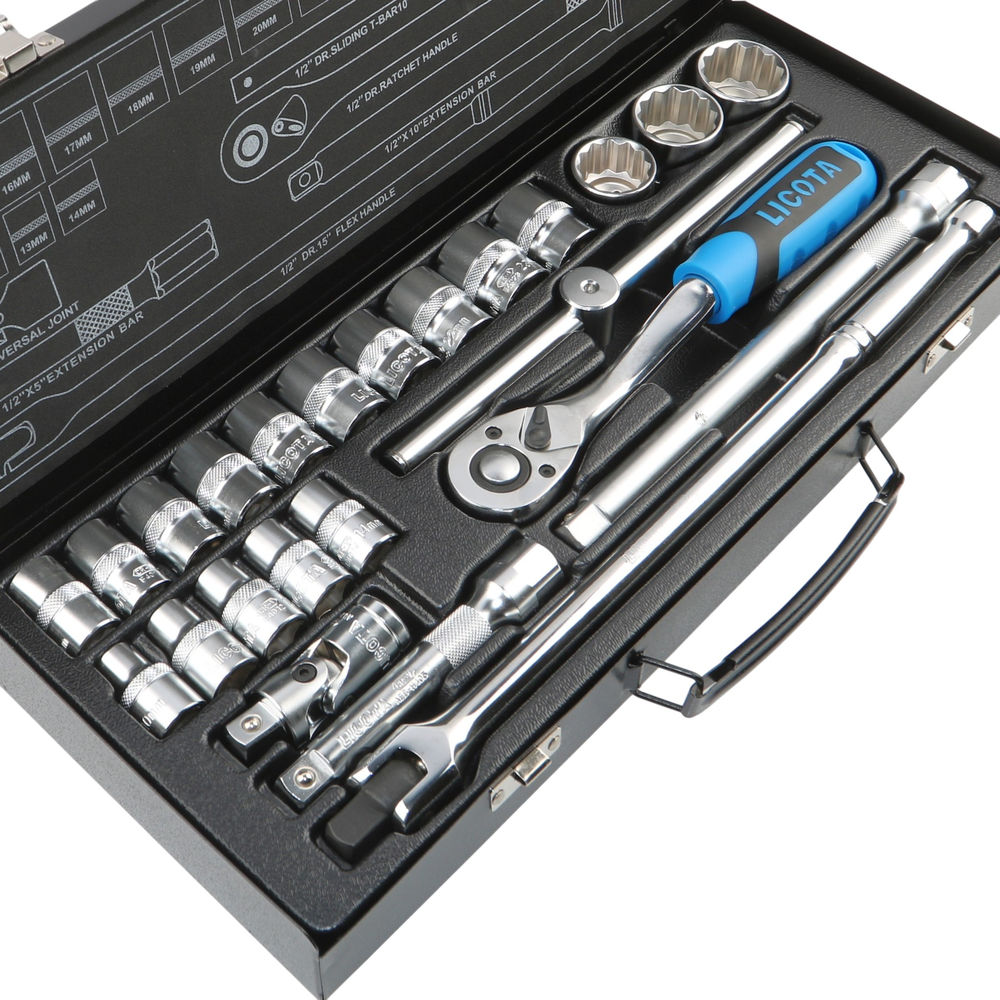 Licota ALT-5002W Набор торцевых головок 1/2 12-ти гранных 24 пр., 10-32 мм (ALT-5002W)