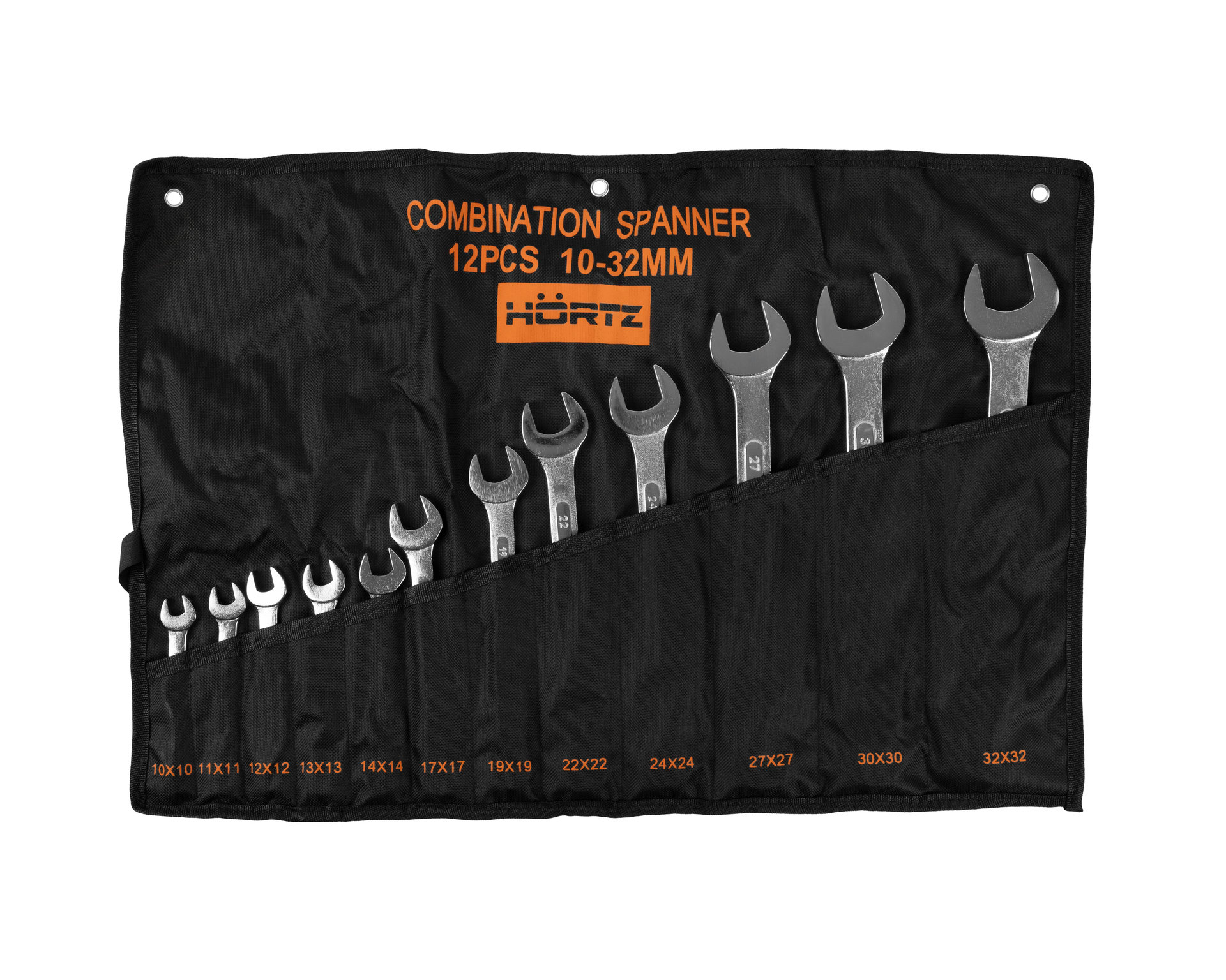 Набор ключей гаечных комбинированных 12 шт. (10-32) хромированных HORTZ