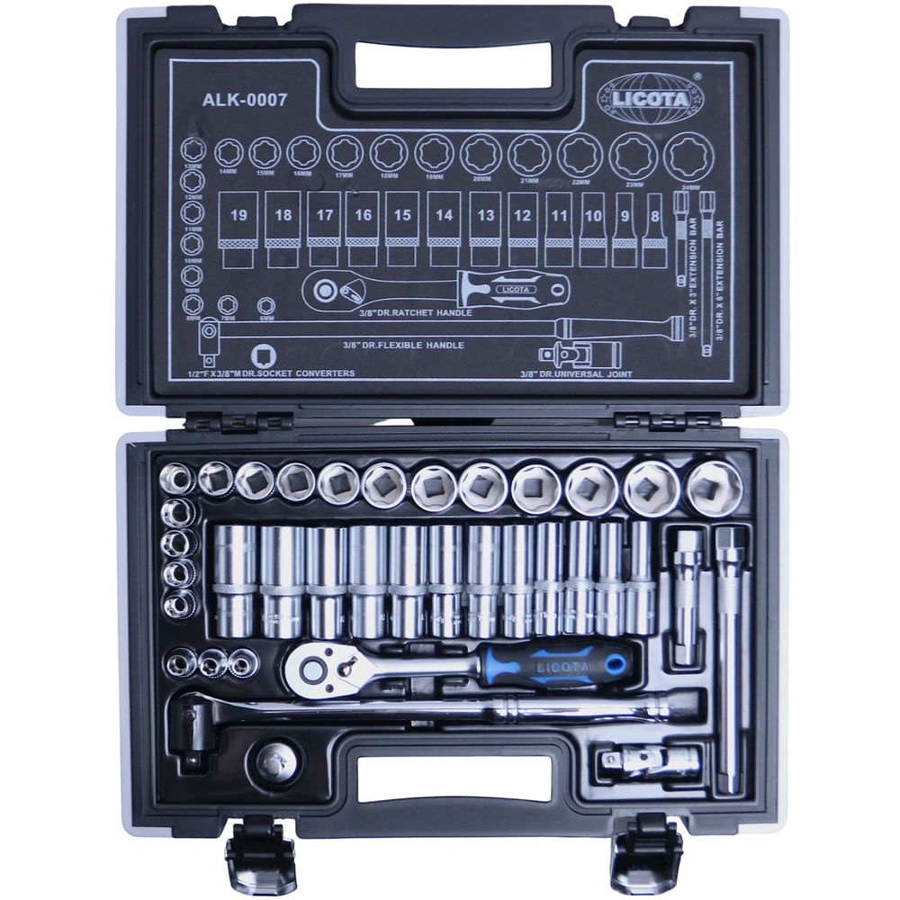 Набор торцевых головок 6-ти гранных super lock 37 пр., 6-24 мм 3/8 Licota ALK-0007
