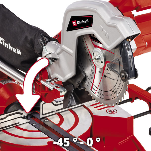 Пила торцовочная Einhell TC-SM 216, 1600Вт,216х30мм,пропил 65х305мм,лазер,диск 48 зб (4300380)