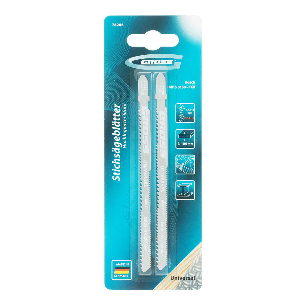 Полотна для электролобзика универсальные, двухсторонние, фигурный рез, 2 шт. (3150 - FKR) Gross