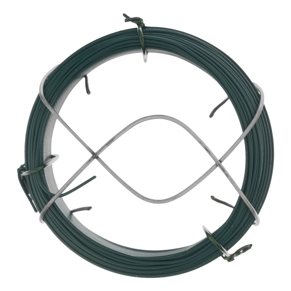 Проволока с ПВХ покрытием, зеленая 0.9 мм, длина 50 м Сибртех (47770)