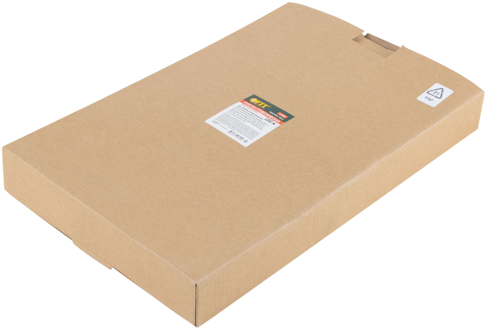 Рулетка геодезическая, стальная лента, желтый открытый пластиковый корпус, прорезиненная ручка 100 м (17804)