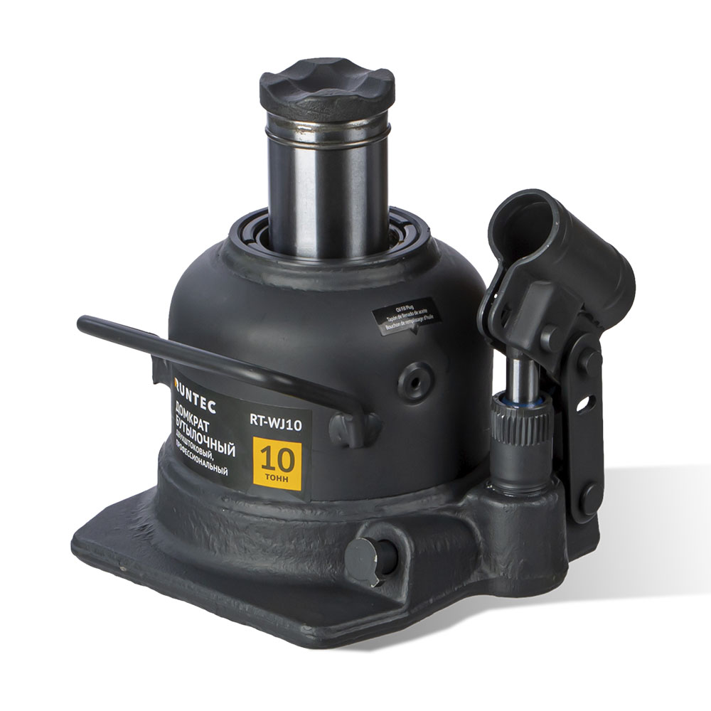 Домкрат бутылочный двухштоковый профессиональный 10 т, 125-225 мм RUNTEC RT-WJ10