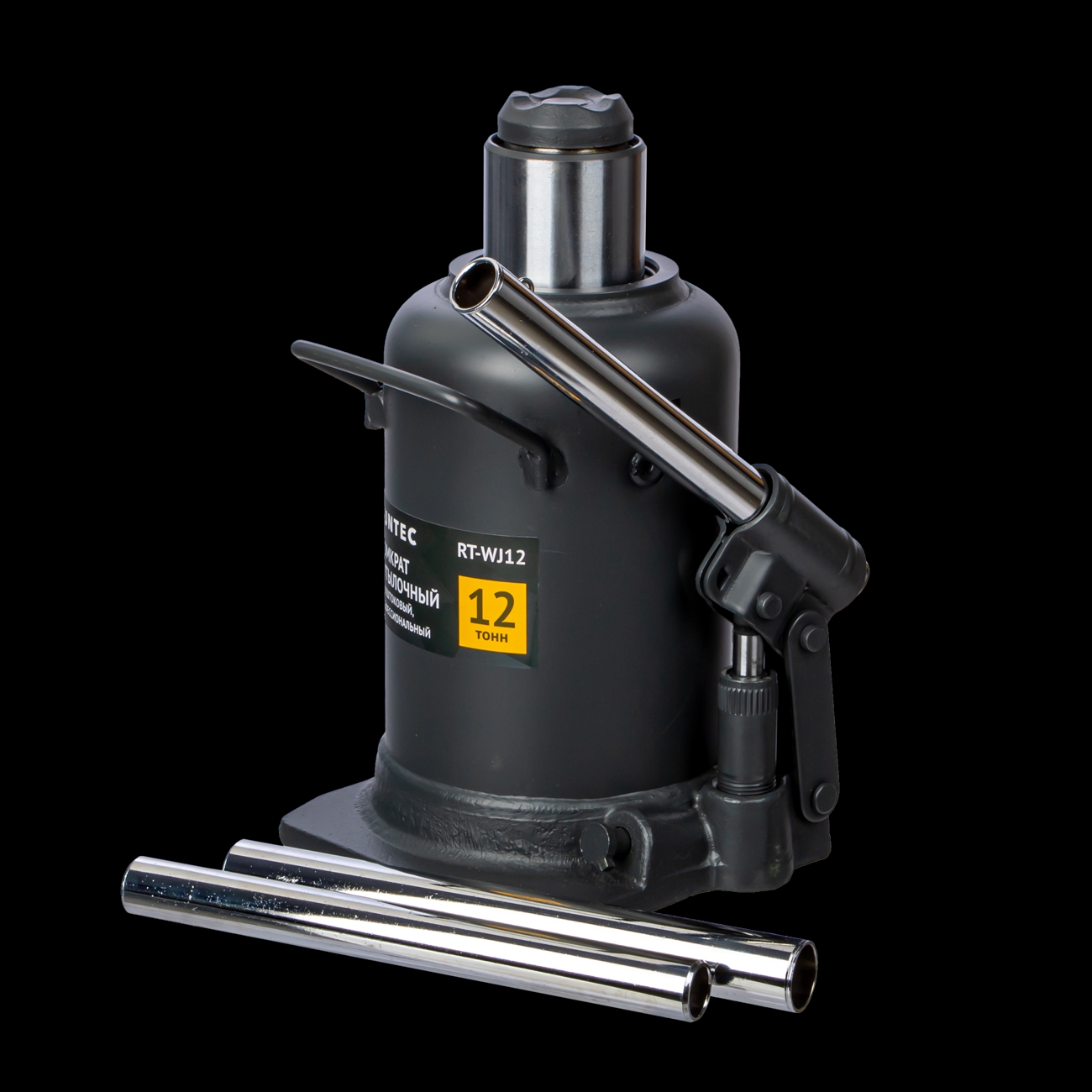 Домкрат бутылочный двухштоковый профессиональный 12 т, 235-590 мм RUNTEC RT-WJ12