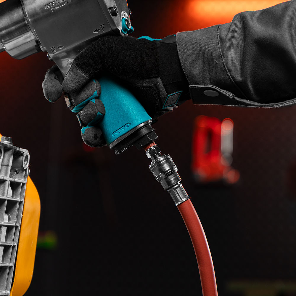 Шланг пневматический резиновый, 10 x 16 мм, 24 бар, армированный, быстросъемное соединение, 10 м Stels (57021)