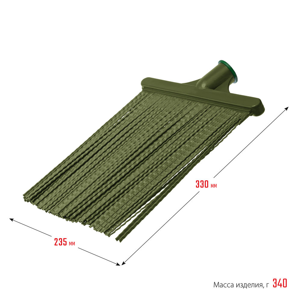 Пластиковая метла плоская гибкая 380 х 260 мм полипропилен коническое резьбовое соединение СИБИН 39222_z02