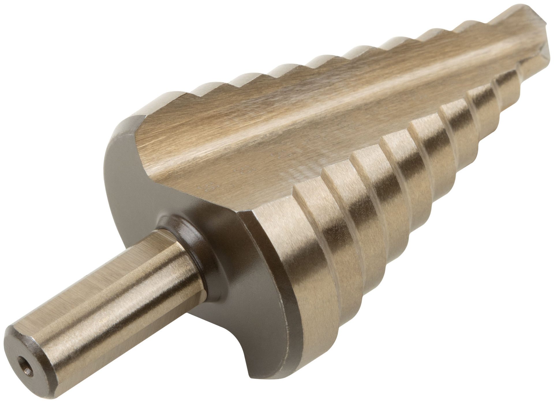 Сверло ступенчатое HSS Co5% ( Р6М5К5 ) по металлу, 10 ступеней, 9-36 мм