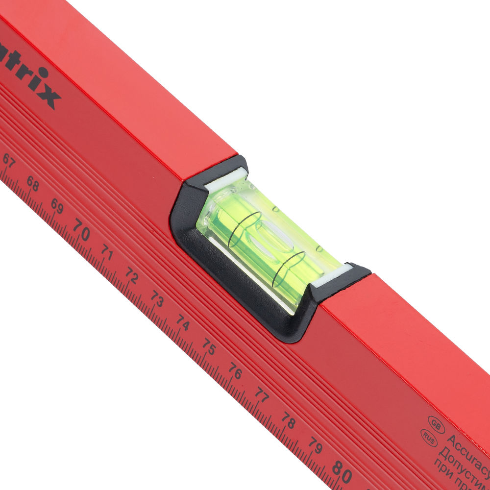 Уровень алюминиевый, 1500 мм, 3 глазка, красный, линейка Matrix (33235)