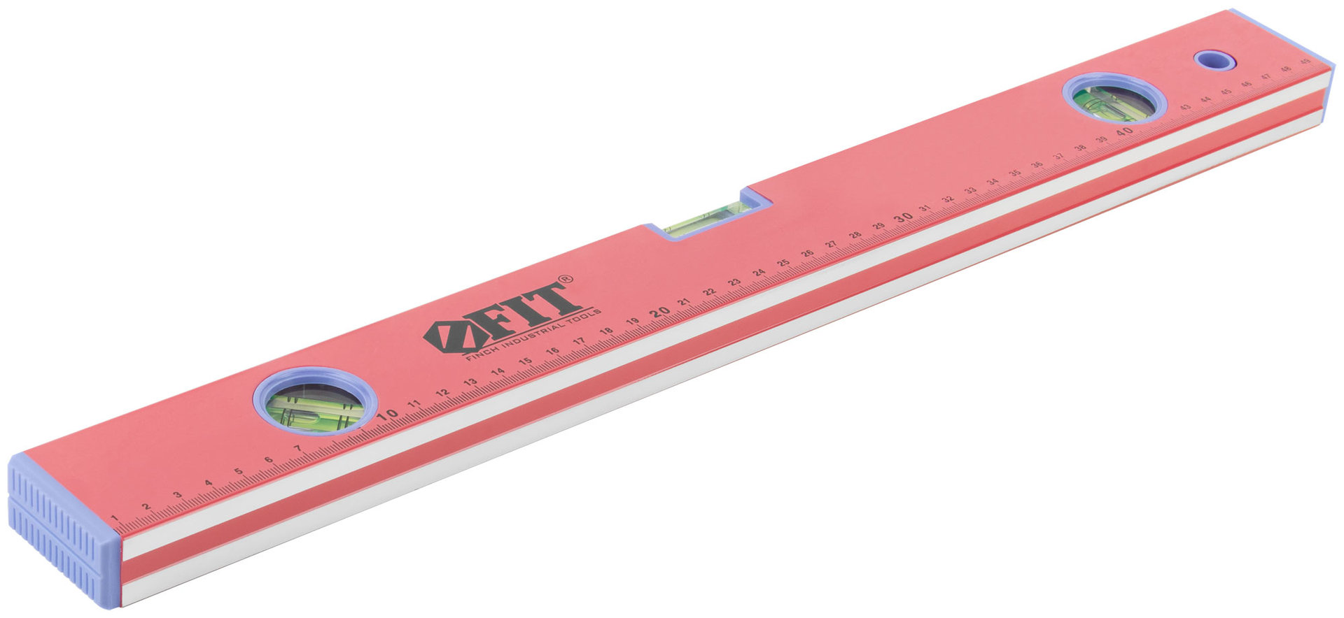 Уровень Стандарт, 3 глазка, красный корпус, фрезерованная рабочая грань, шкала 500 мм (18055)