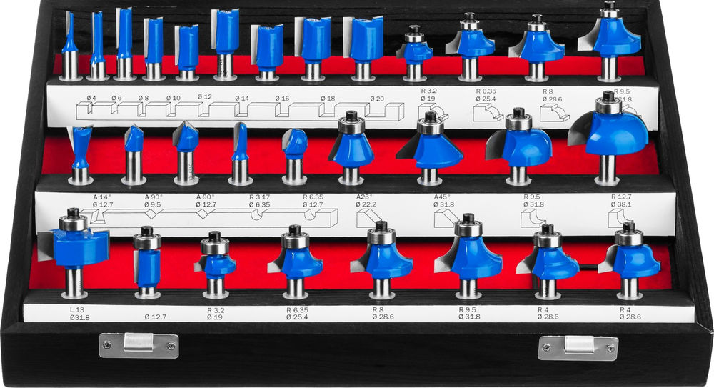 Набор профильных фрез по дереву 30 шт ЗУБР Профессионал 28796-H30  