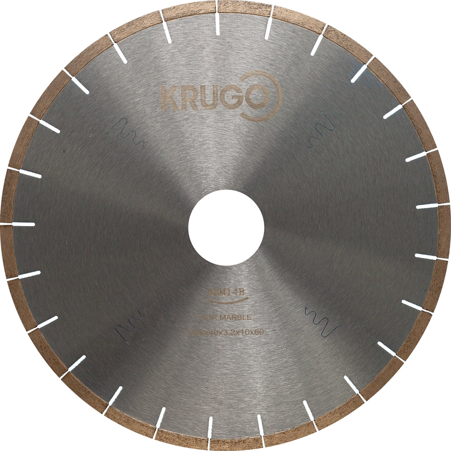 Диск алмазный сегментный по мрамору, бесшумный 350 x 40/42 x 3,2 x 60 x 10mm KRUGO (BSM14B)