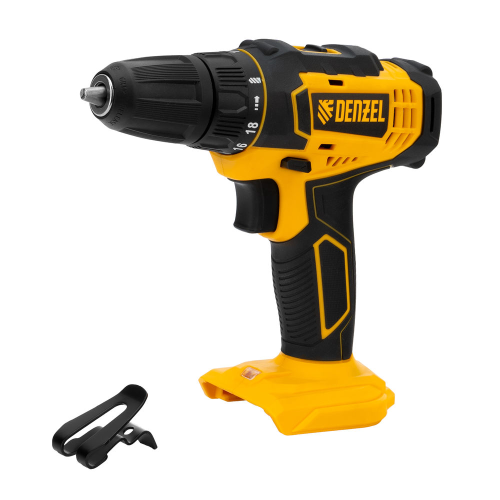 Дрель-шуруповерт аккумуляторная CDL-18-0, Li-Ion, 18 В Denzel (26117)