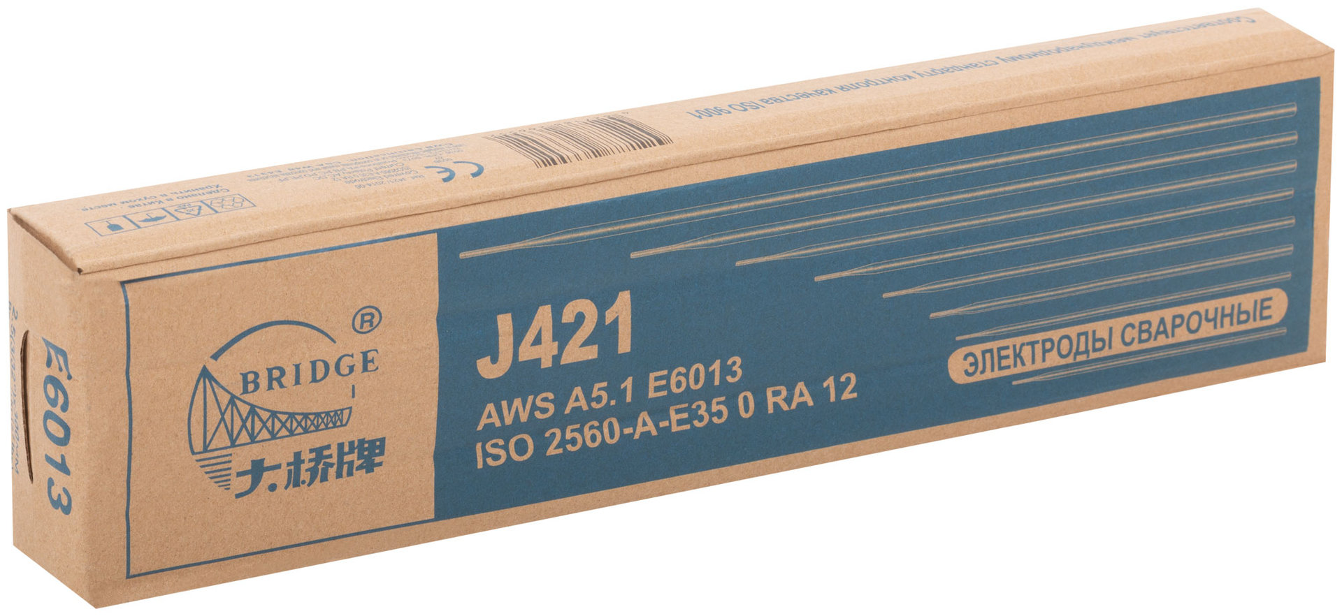 Электроды J421 Bridge (аналог ОК46) для низкоуглеродистых сталей 2,5 мм х 300 мм (коробка 2,5 кг) (81793)