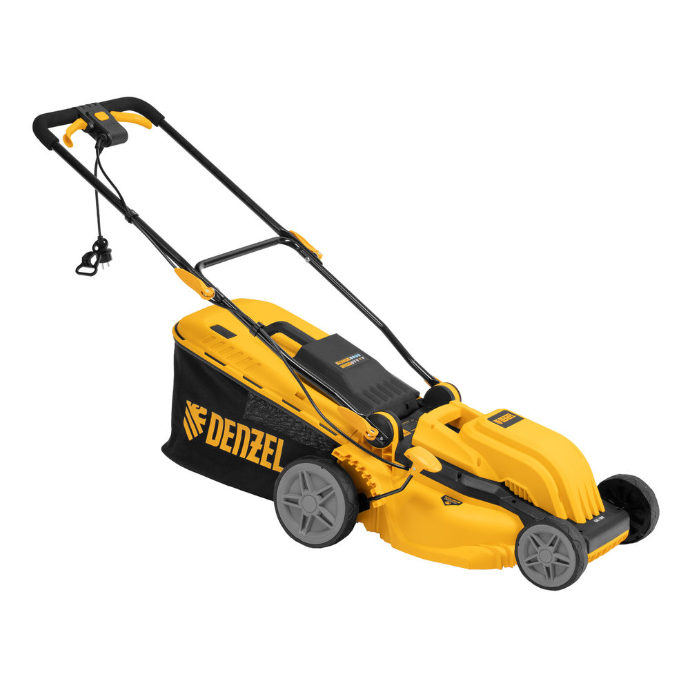 Газонокосилка электрическая GMC-1800, шир. 38см, 1800 Вт, 6 уров., травосб. 35 л Denzel (96629)