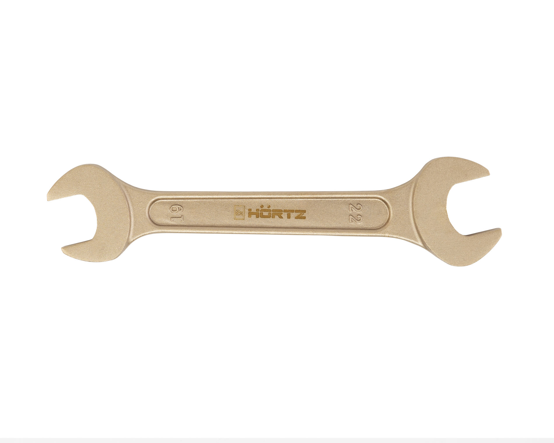 Ключ гаечный рожковый двусторонний 19х22 искробезопасный сплав BeCu, HORTZ