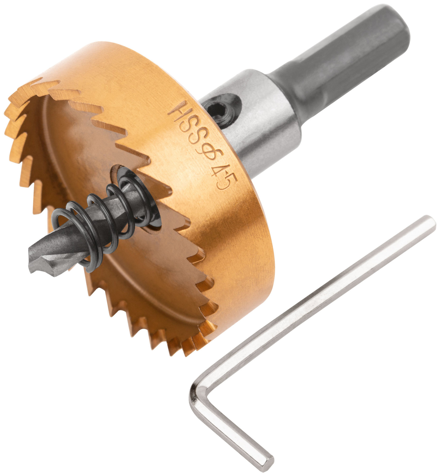 Коронка кольцевая по металлу, HSS сталь, титановое покрытие 45 мм (36876)